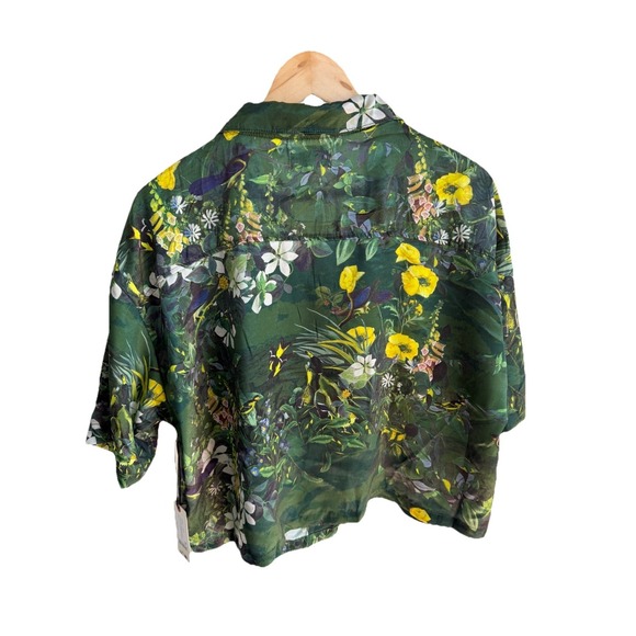 TED BAKER LONDON Flourish Boxy Short Sleeve Top Botanical Scene Size Large NWT - Picture 5 of 6